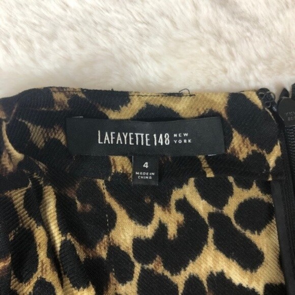 Lafayette 148 | Demetria Leopard Wool Surplice Top - Picture 3 of 8